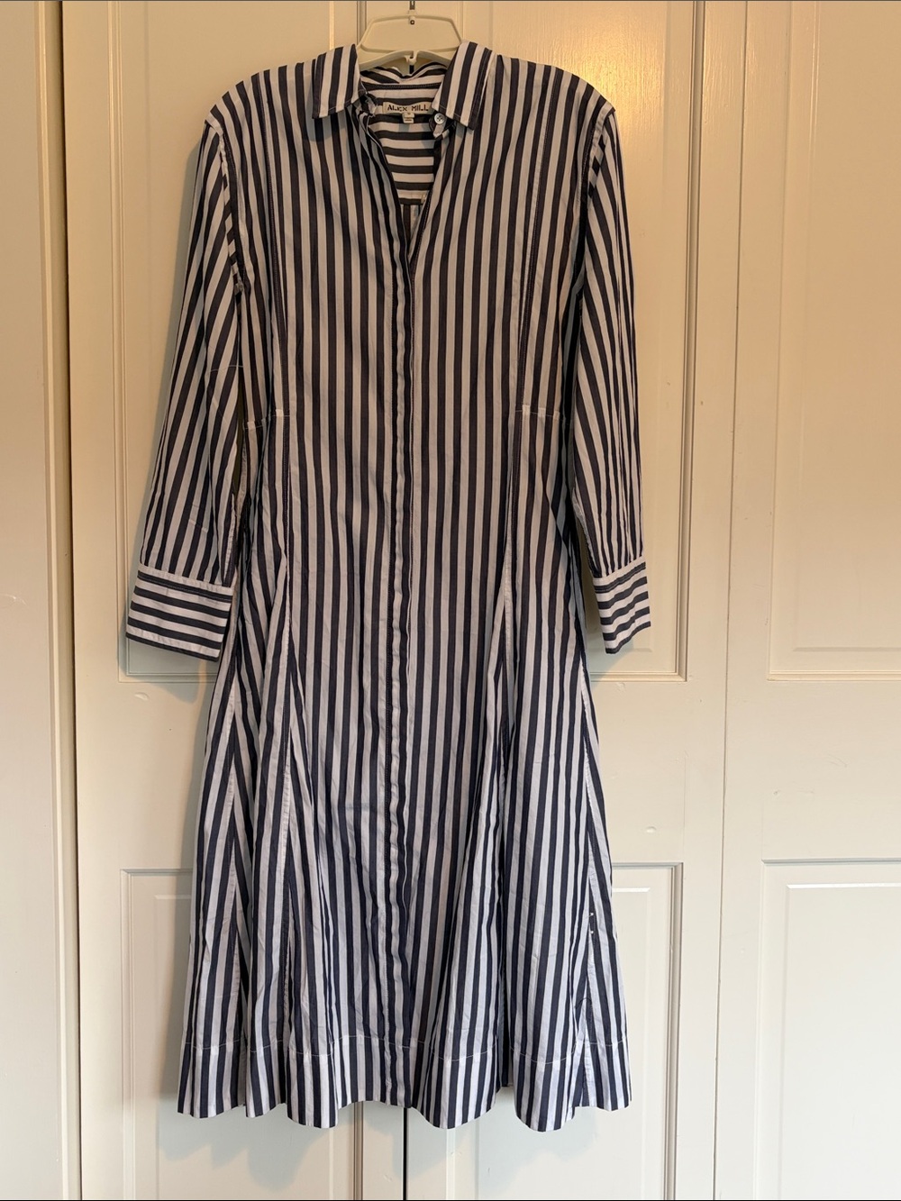 Alex Mill Striped Button-Front Shirt Dress in Navy and White SZ S